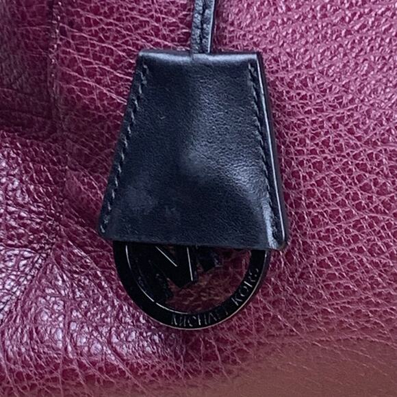 Michael Kors Campbell Large Burgundy Merlot Satchel Leather Shoulder Bag - Picture 8 of 15